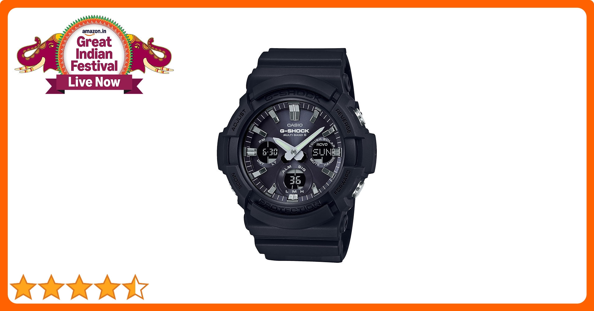 【新品】G-SHOCK MULTI BAND 6 ブラック CASIO G-SHOCK TOUGH SOLAR MULTI-BAND 6 : GAW-100B-1AJF MENS